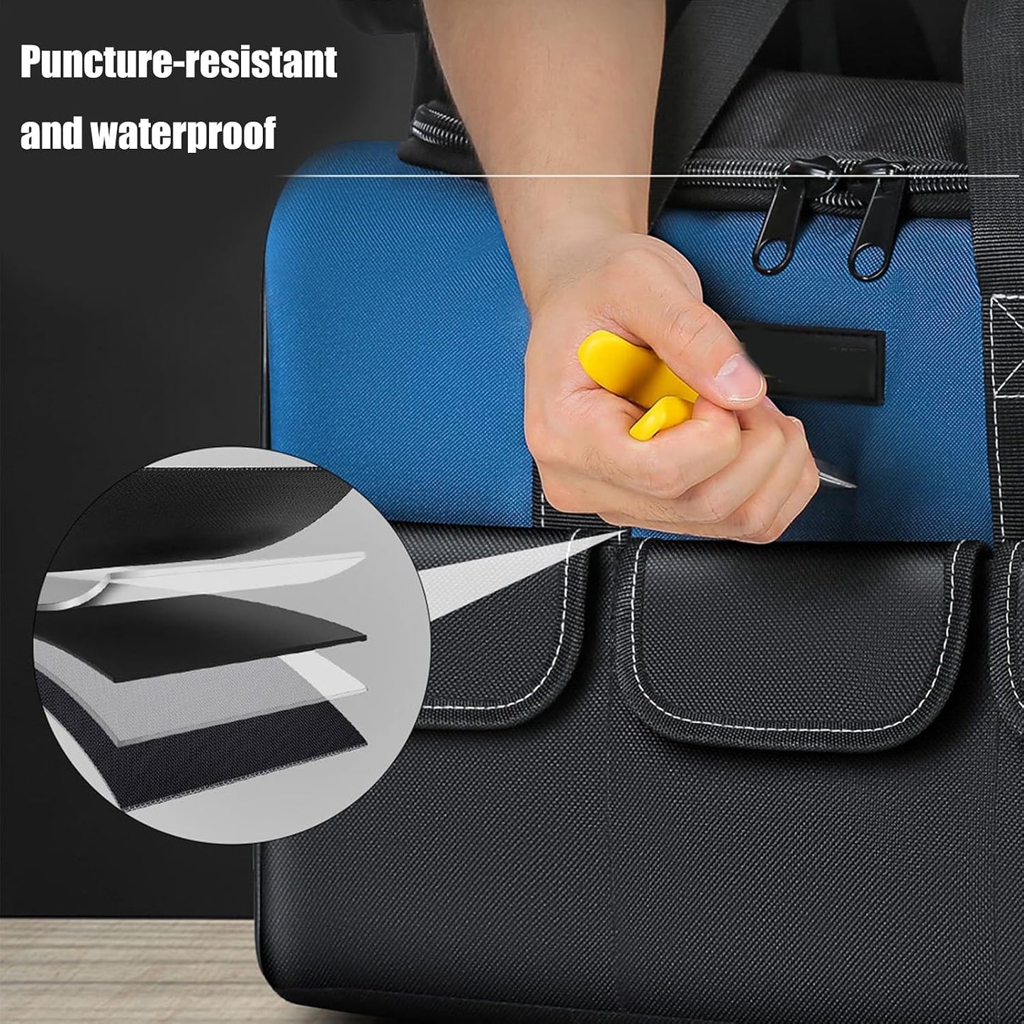  Porte-outils étanches - Construction Résistante Aux Déchirures - Base Extra épaisse Pour Organiser Les Clés Et Les Tournevis - Sac à Main Multi-poches