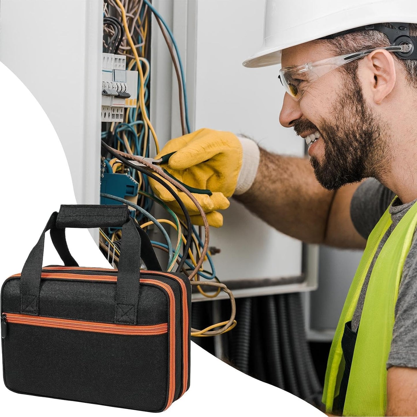 Genérico Organisateur D'outils De Câble | Stockage D'outils Mécaniques | Porte-outils Pour électricien, Mallette à Outils Pour électricien, Sac à Outils Professionnel, Sac à Outils Pour El
