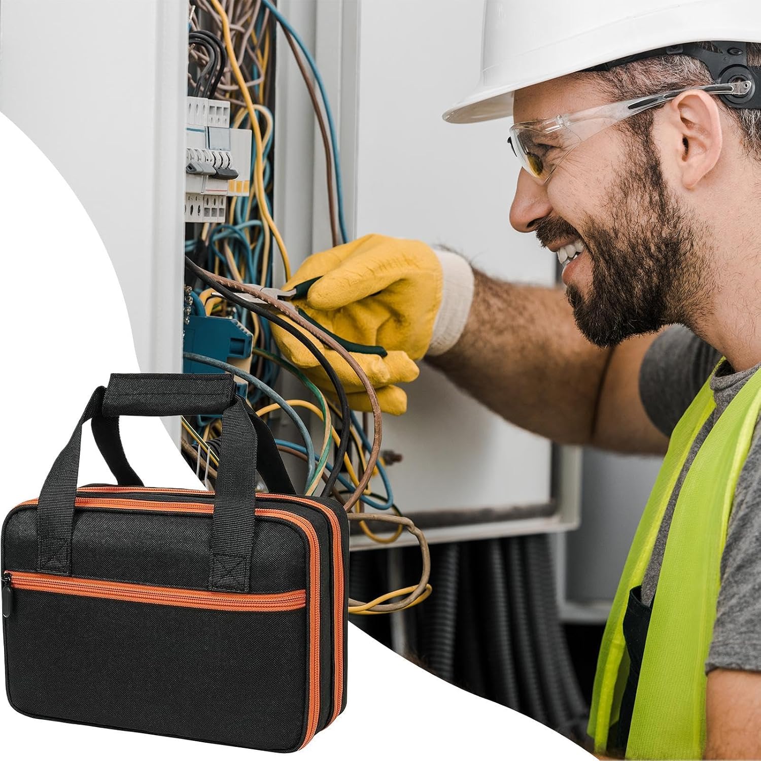 Genérico Organisateur D'outils De Câble | Stockage D'outils Mécaniques | Porte-outils Pour électricien, Mallette à Outils Pour électricien, Sac à Outils Professionnel, Sac à Outils Pour El