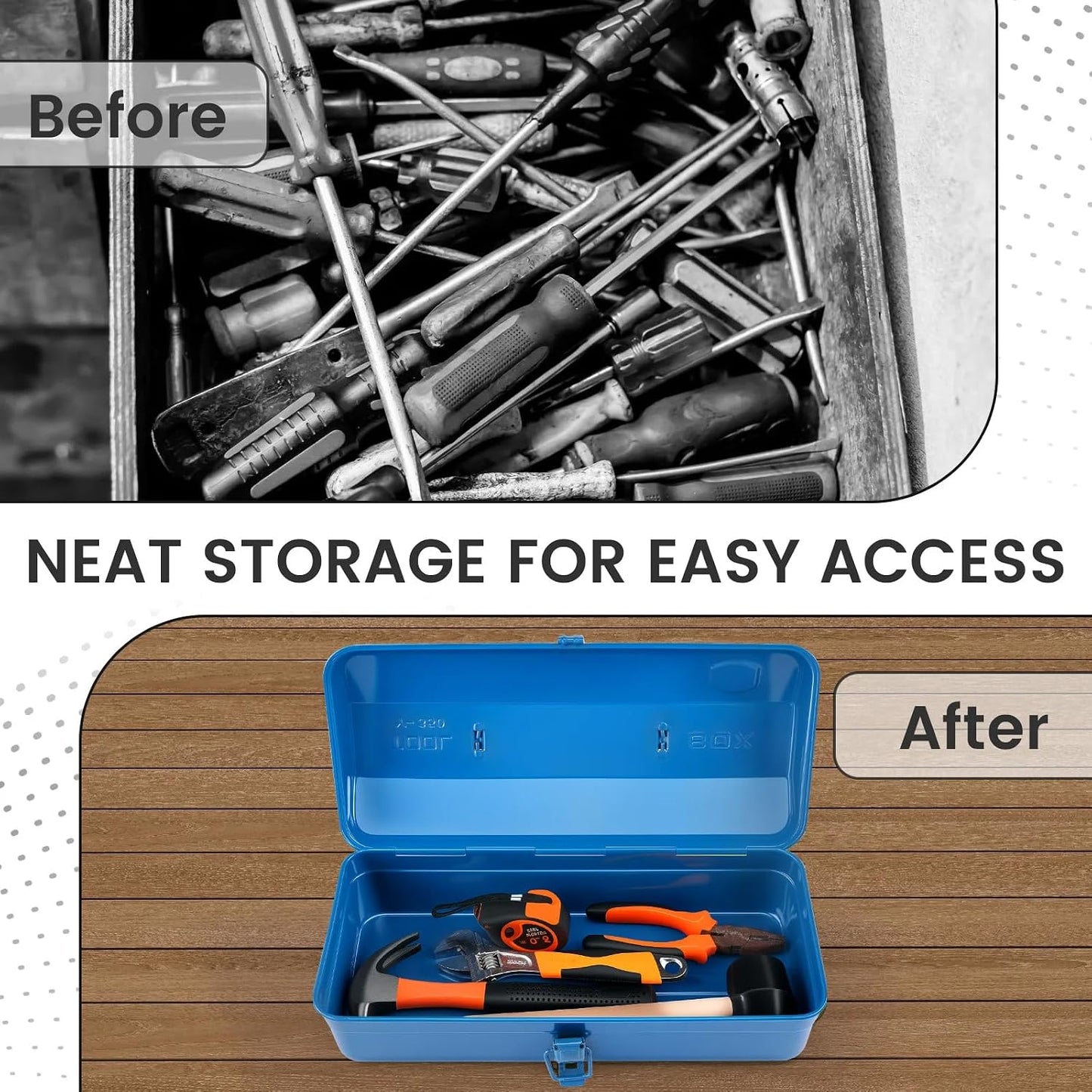  Boîte à Outils Portable En Métal Multi-compartiments, Construction En Fer, Verrouillage Sécurisé Pour Garage, Atelier, Systèmes De Rangement Organisés D'outils