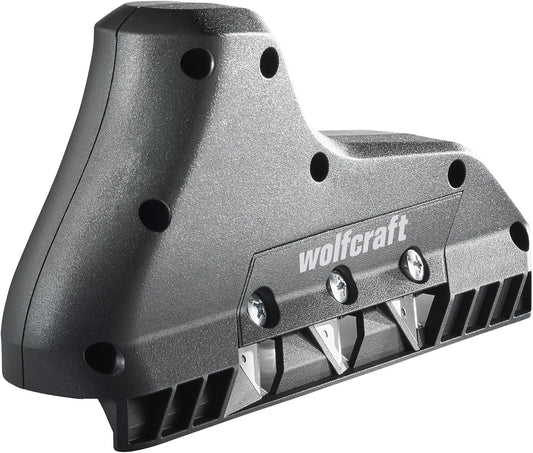  Wolfcraft 4009000 - Rabot D'Angle Triple - Rabot Plaquiste à Chanfreiner - 3 Lames Trapèzes 52/0