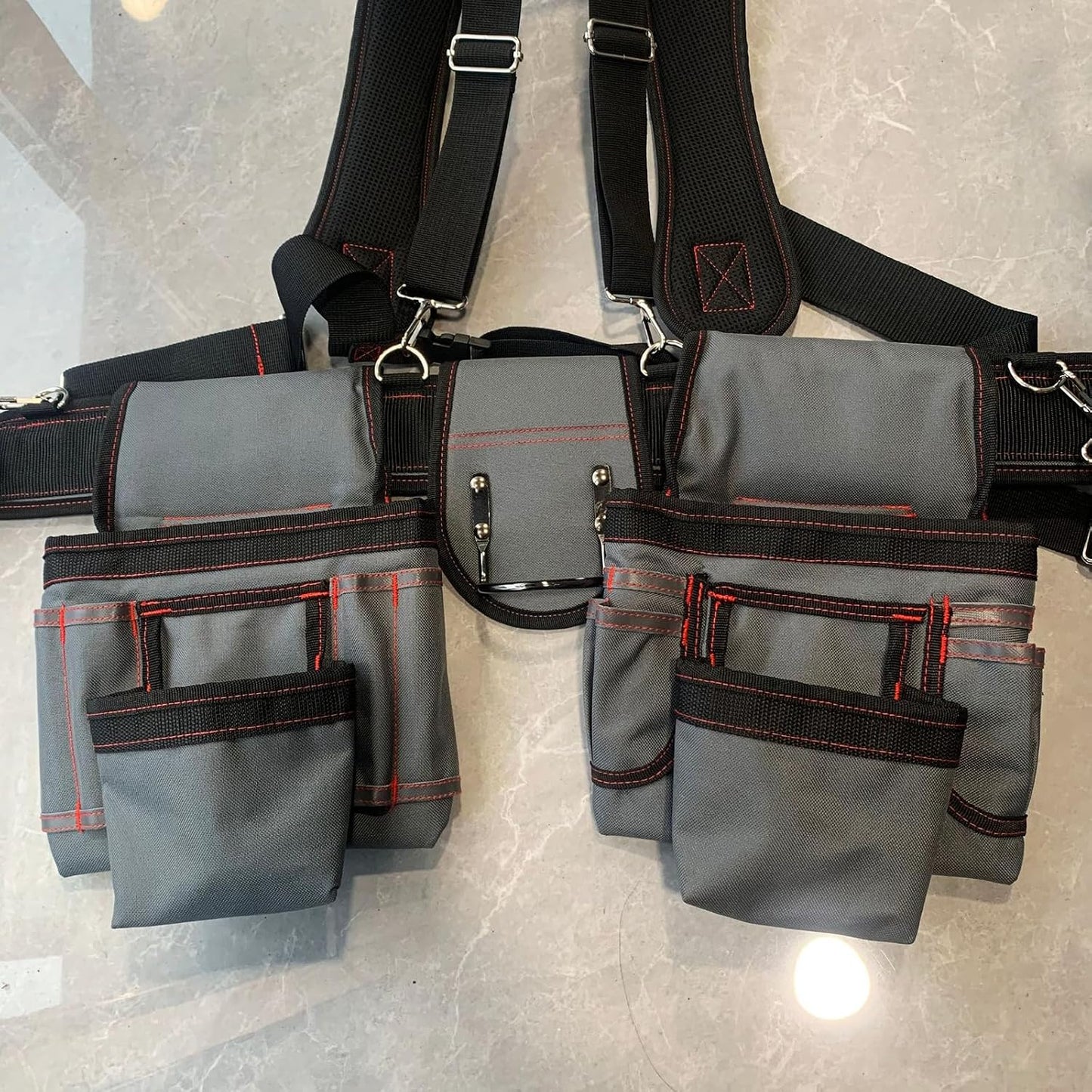  Ceinture à Outils Réglable Pour Homme Avec Bretelles Et Plusieurs Poches Pour électriciens, Charpentiers Et Jardiniers Ceinture à Outils à Taille Réglable