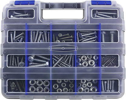 GENERIC Organiseur De Petites Pièces, Récipient Avec Séparateurs Amovibles – Boîte De Rangement Pour Vis, Boulons, écrous, Perles, Bijoux, Composants électroniques, Artisanat, Garage, Bureau, Maison