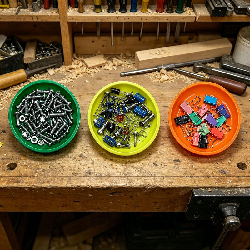  Lot De 3 Plats De Magnétique En ABS, Idéal Pour Stocker Du Matériel, Des Composants électroniques Et L ' Organisation De La Maison, Plateau Magnétique En Plastique Essentiel Quotidien