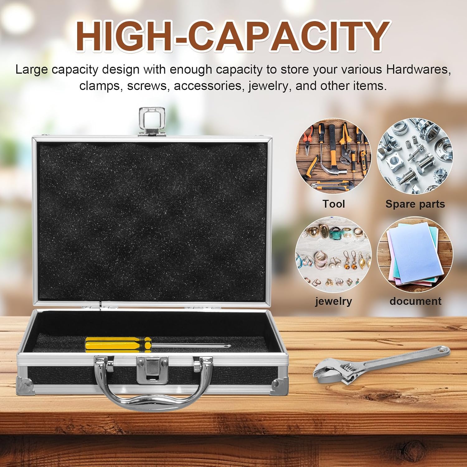 ULTECHNOVO Boite Rangement Outil Légère En Alliage D'aluminium Multifonction Grosse Capacité Pour Rangement Atelier Et Outils Professionnels